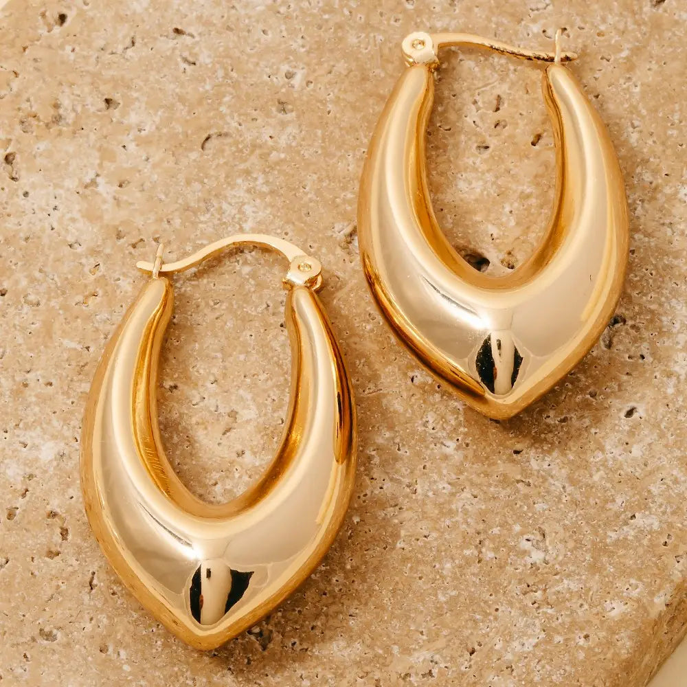 Oval Latch Hoop Earrings
