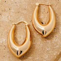 Oval Latch Hoop Earrings