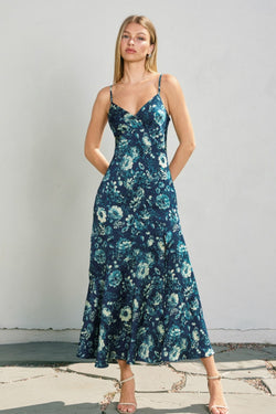 Petal Sky Tie Back Midi Dress