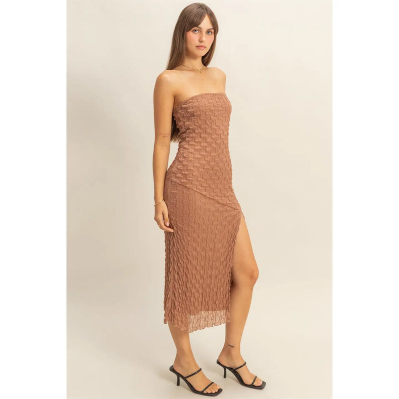 Textured Lace Midi Sheath Dress