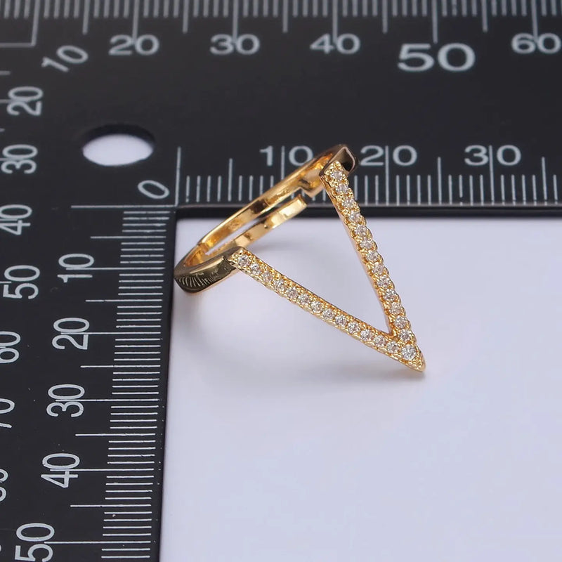 Chevron Gold Adjustable Ring
