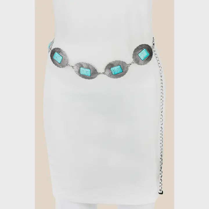 Becky Silver Concho Chain Belt
