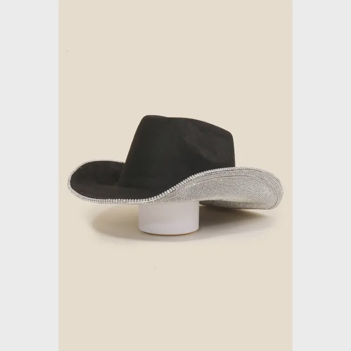 Dolly Rhinestone Trim Cowboy Hat