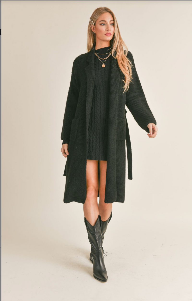 Belted Sweater Duster