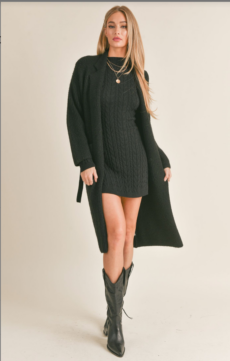 Belted Sweater Duster