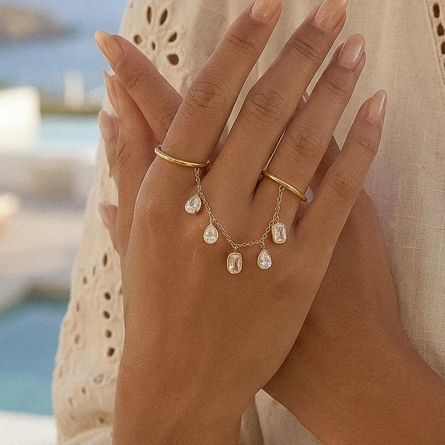Dangle Circle Drop Ring
