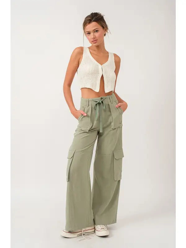 Maya Relaxed Fit Utility Wide Leg Pants