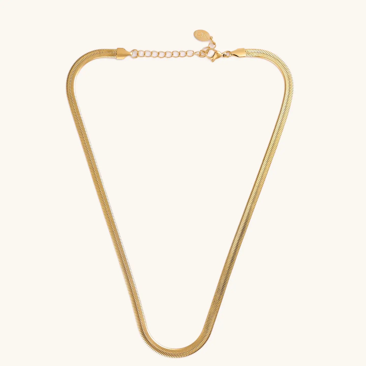Gold Herringbone Necklaces - 5MM