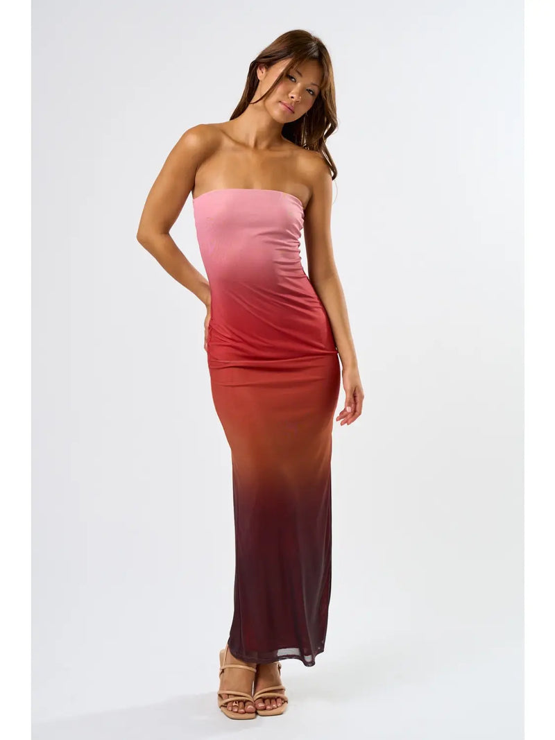 Ombre Maxi Tube Dress