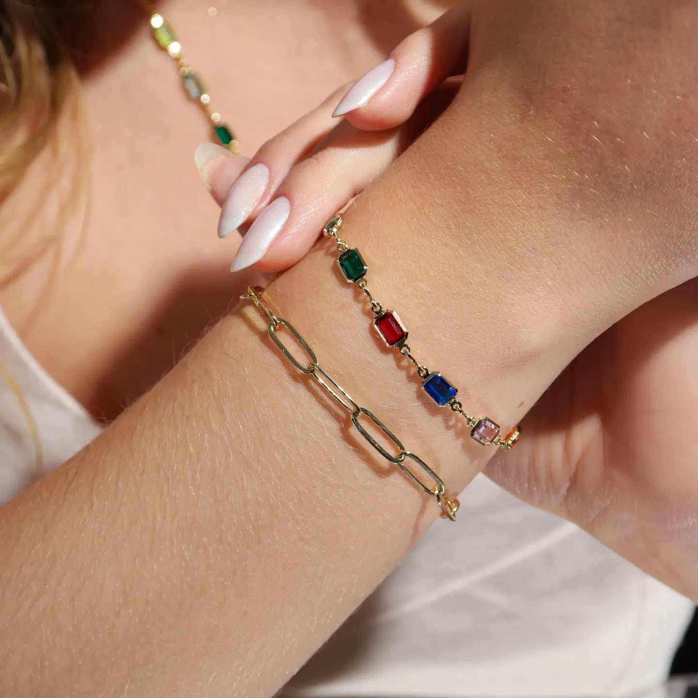 18k Gold Filled Multicolor Bracelet