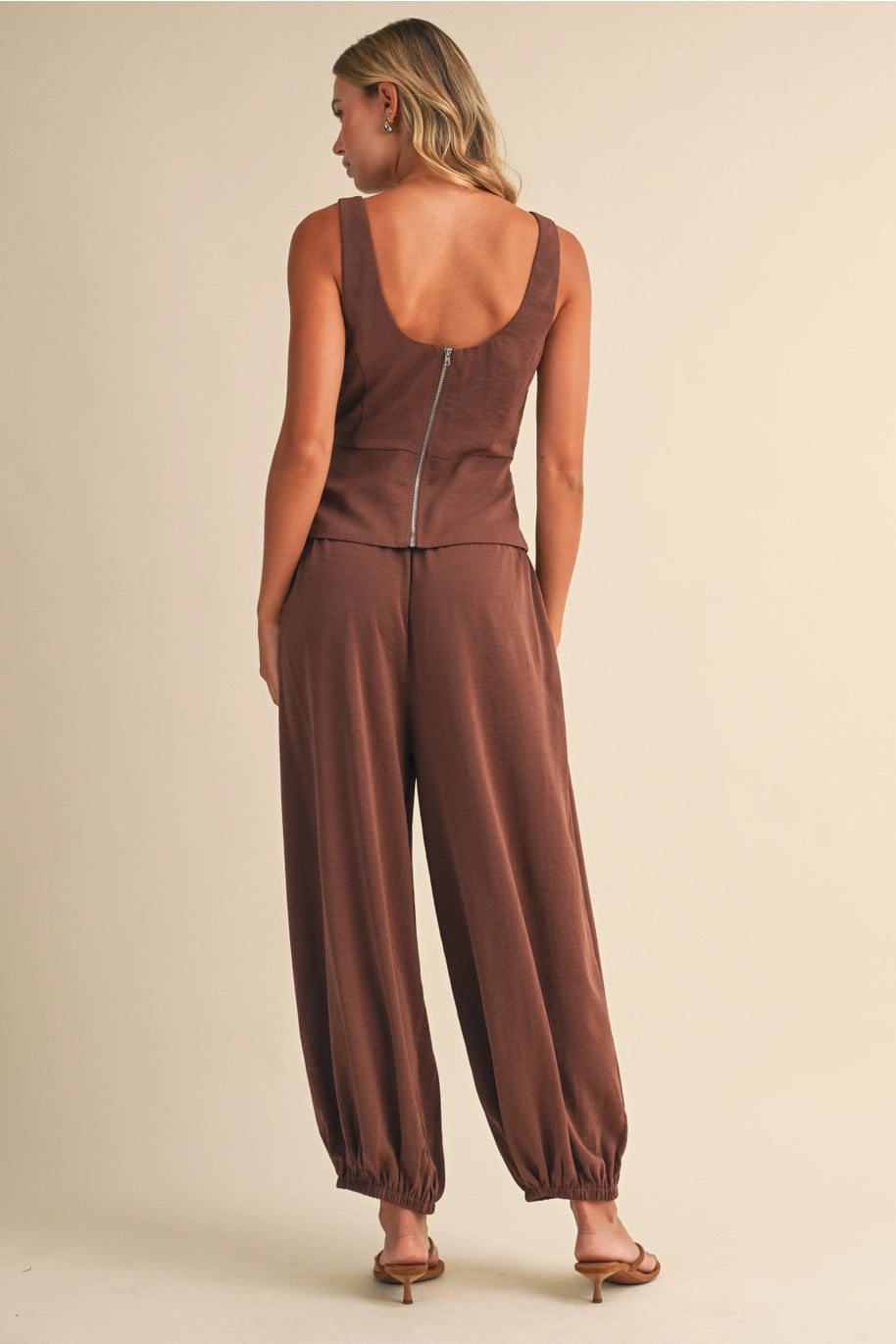 Pumpkin Spice Satin Corset And Balloon Pants