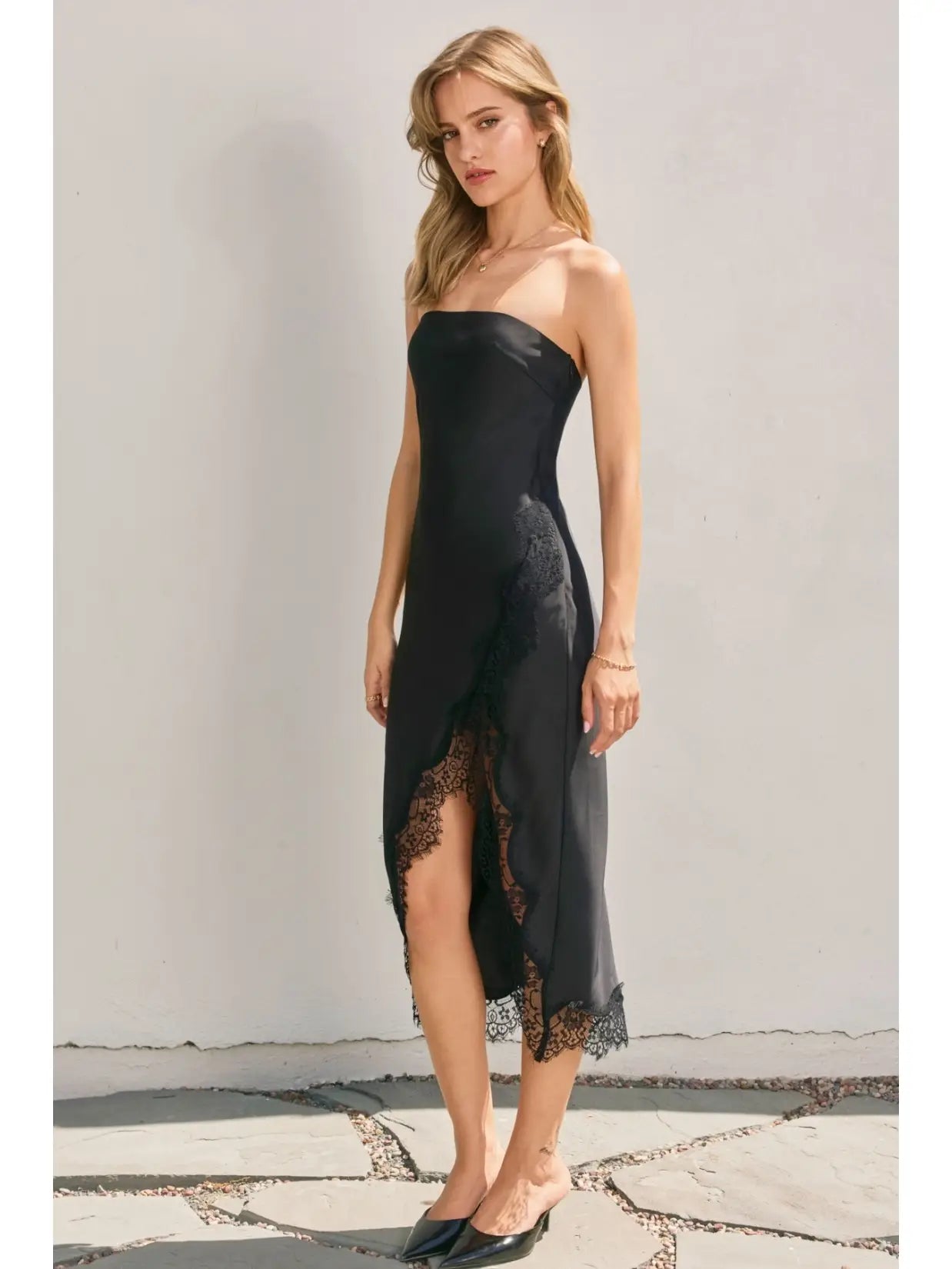 Mia Lace Strapless Dress