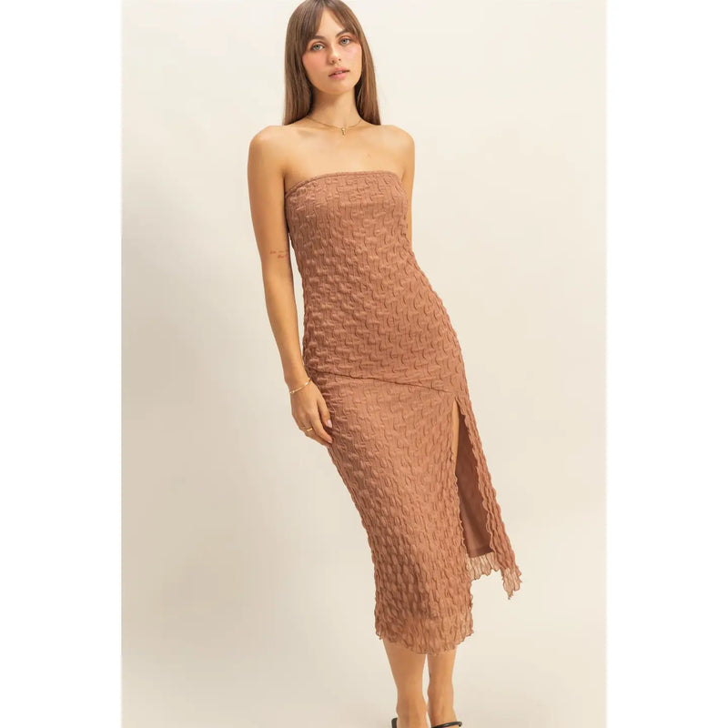 Textured Lace Midi Sheath Dress