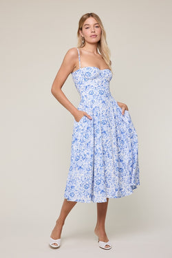 Floral Underwire Midi Dress