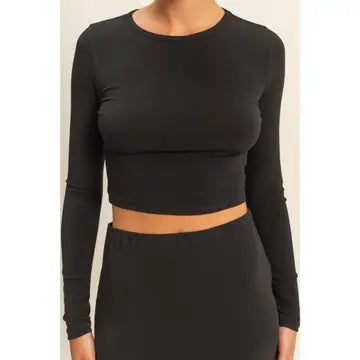 Crop Top and Slit Maxi Skirt Set