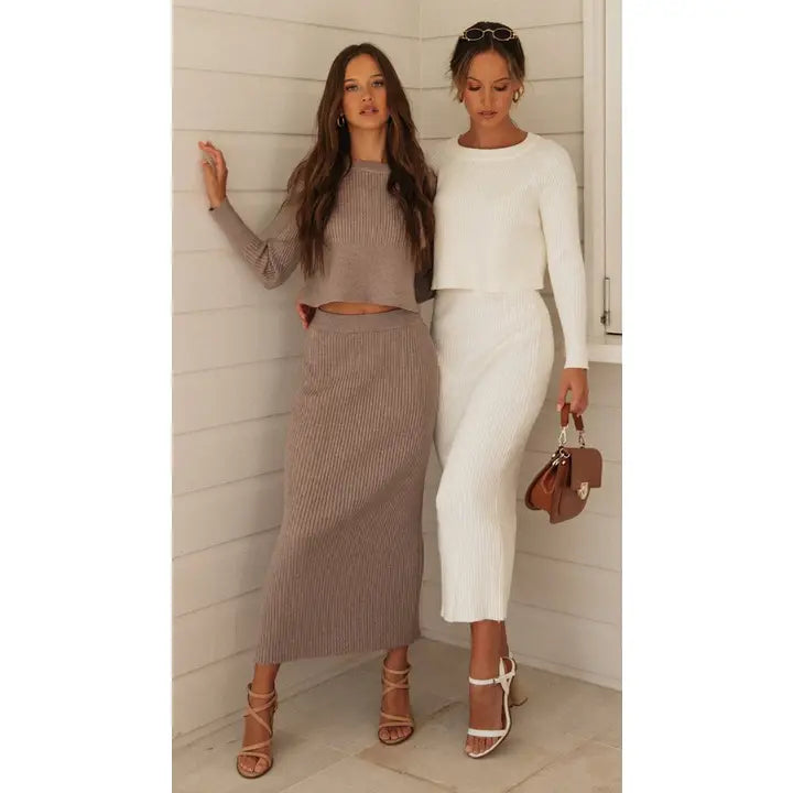 Two Piece Knit Skirt Set