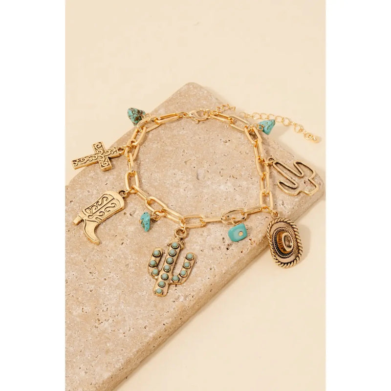 Western Gold Charm Bracelet