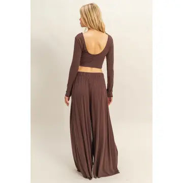 Crop Top and Maxi Pants Set