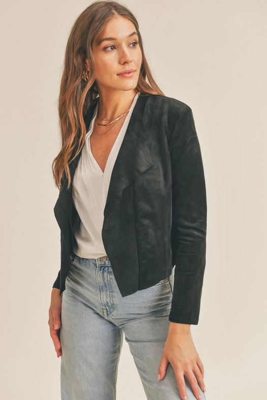 Siah Suede Open Jacket