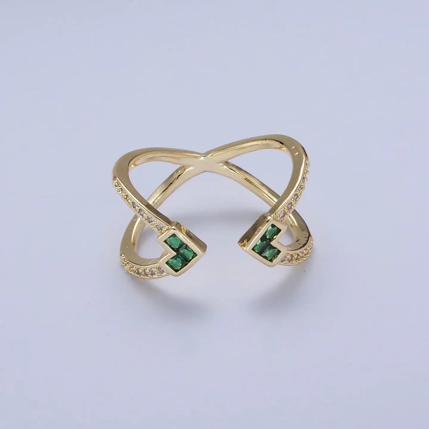 Double Band green Ring
