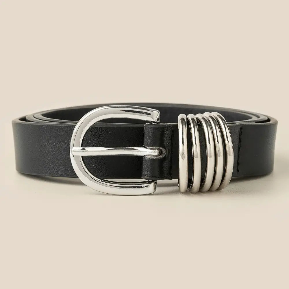 Multi Ring Leather Belt