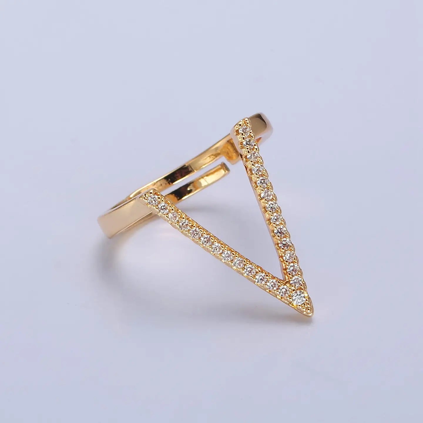Chevron Gold Adjustable Ring