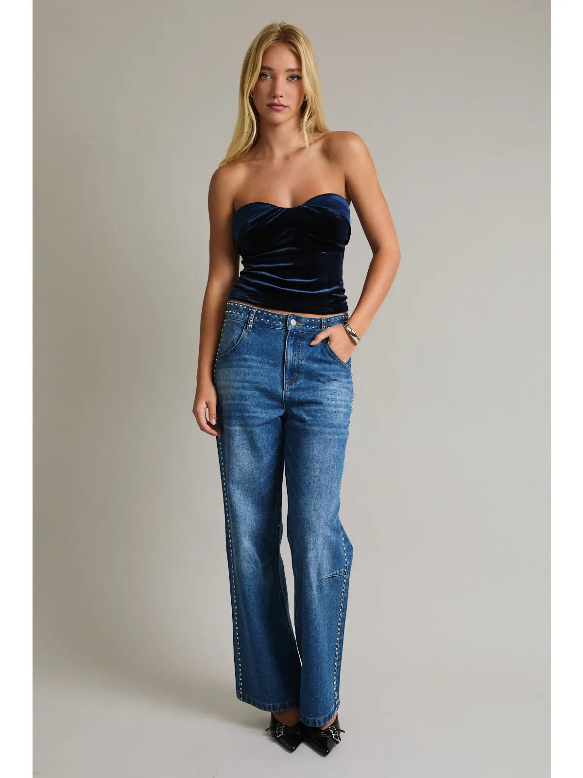 Feeling Blue Velvet Top