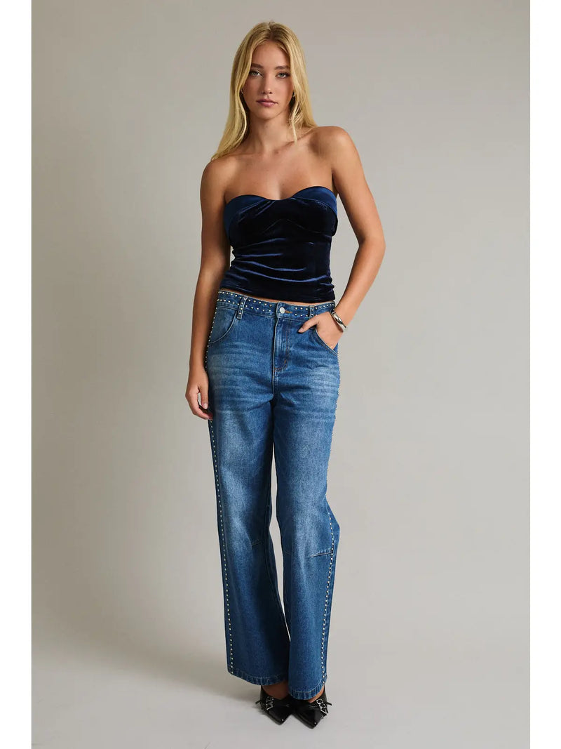 Feeling Blue Velvet Top