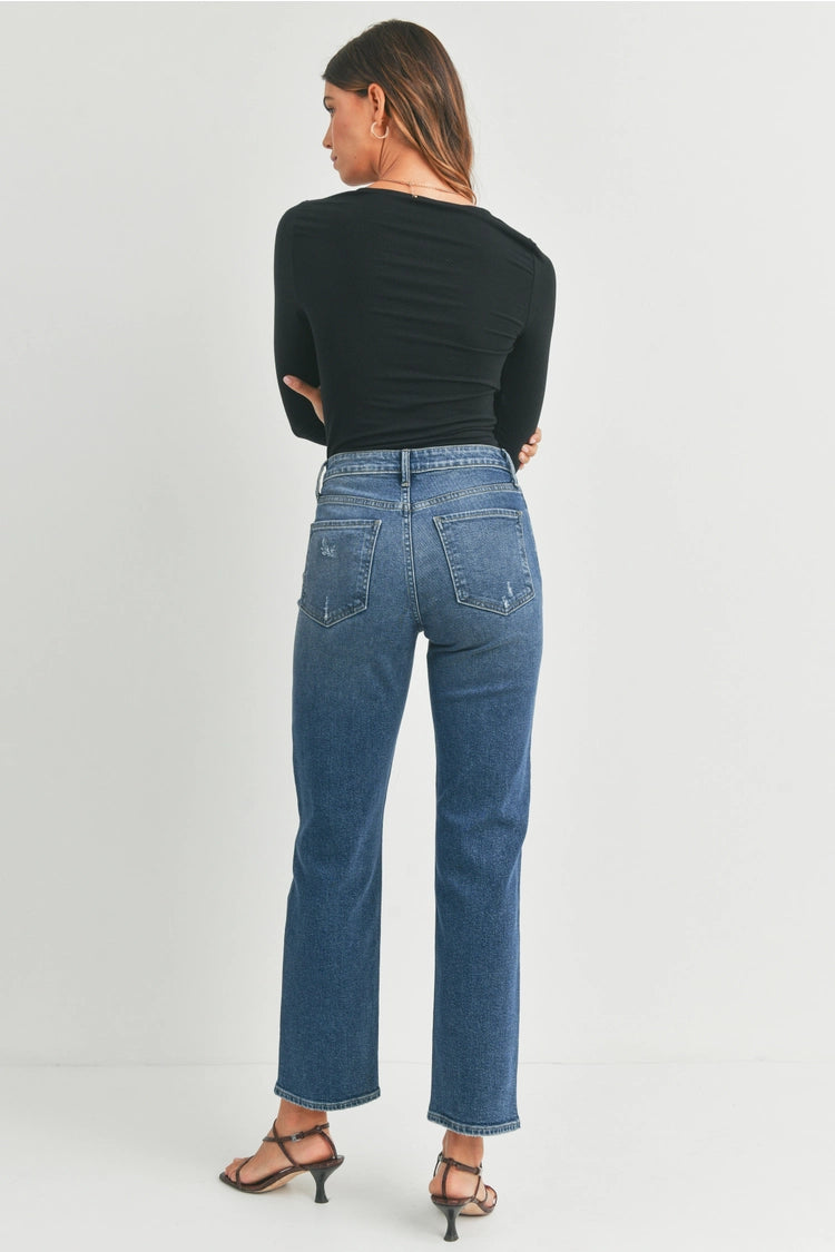 Classic Dark Denim Straight Jeans