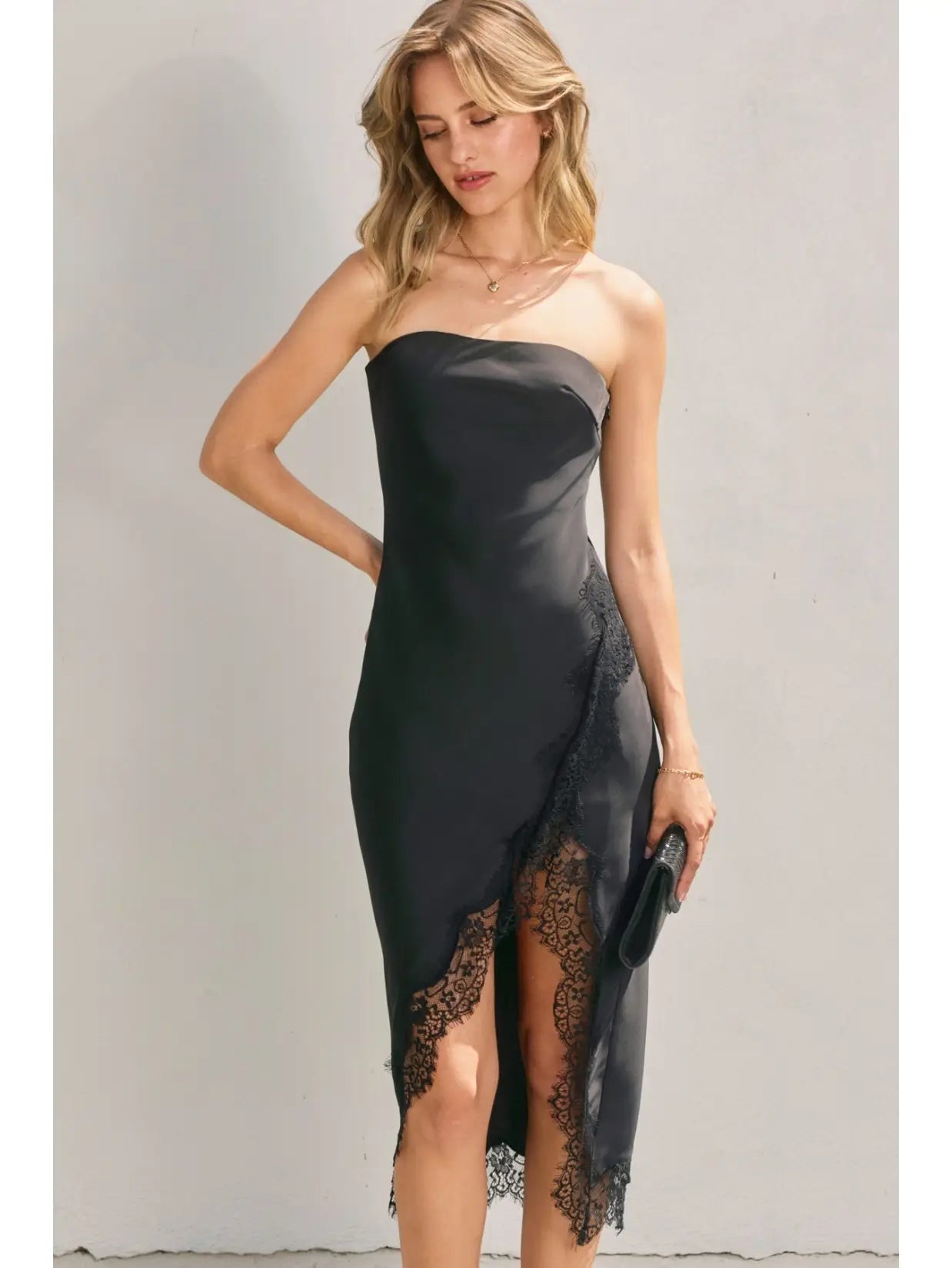 Mia Lace Strapless Dress
