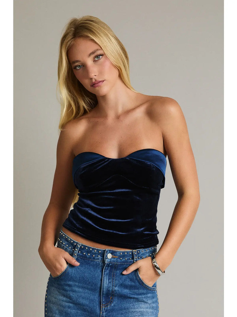 Feeling Blue Velvet Top
