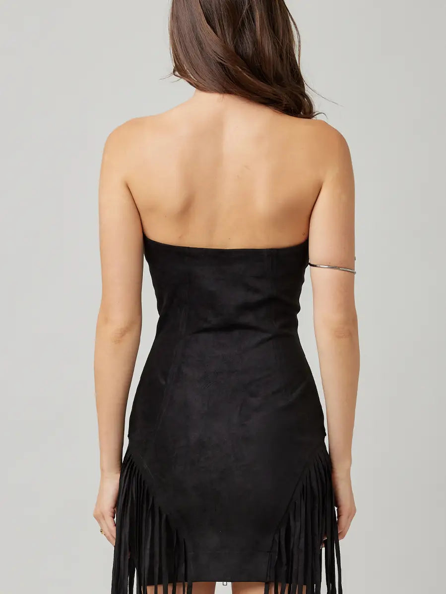 Black Fringe Mini Dress – Western Festival Outfit