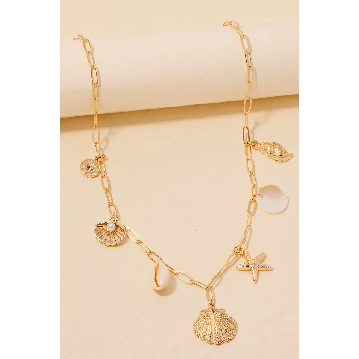 Mixed Sea Life Charms Chain Necklace