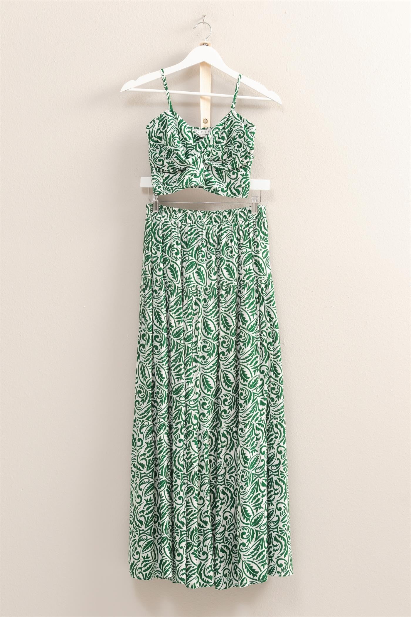 Paisley Cami Top & Tiered Skirt Set