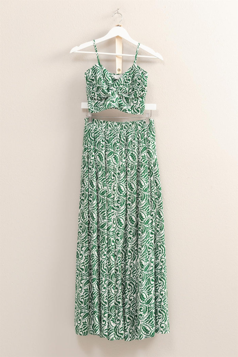 Paisley Cami Top & Tiered Skirt Set