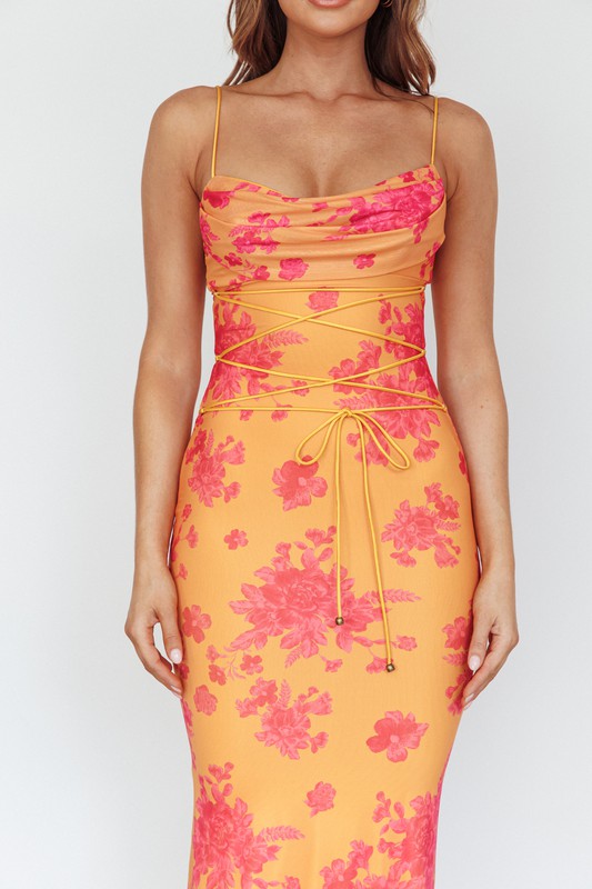 Felicity Cowl Neck Floral Dress