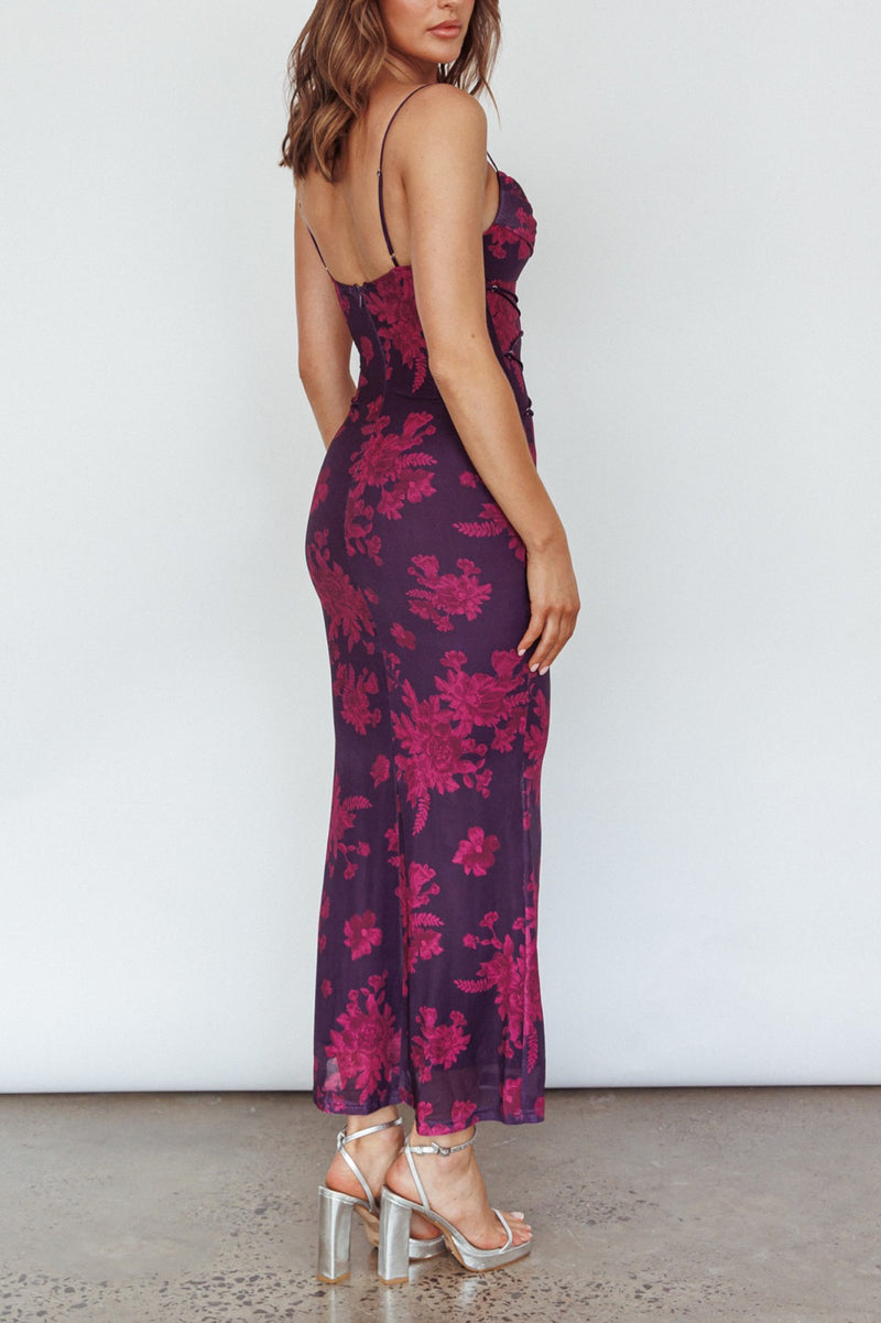 Felicity Cowl Neck Purple Dress