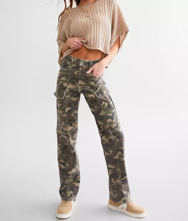 Carey Camouflage Cargo Straight Jeans