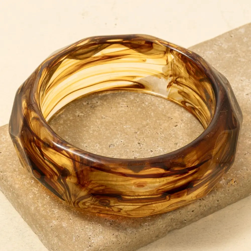 Amber Resin Bangle Bracelet