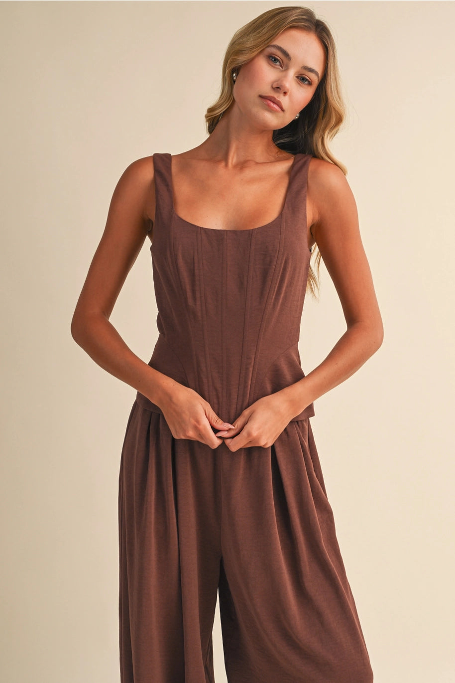 Pumpkin Spice Satin Corset And Balloon Pants