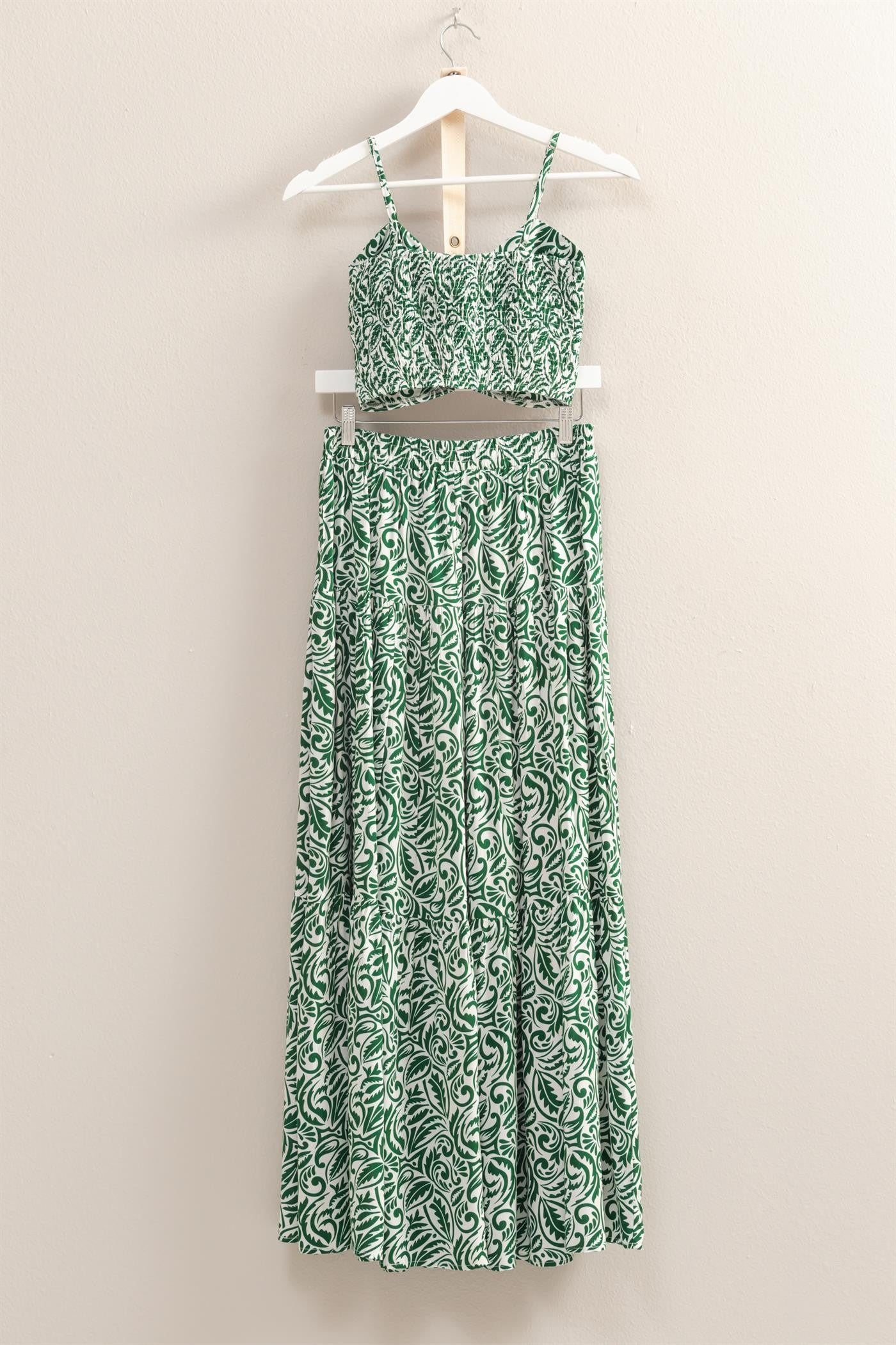 Paisley Cami Top & Tiered Skirt Set