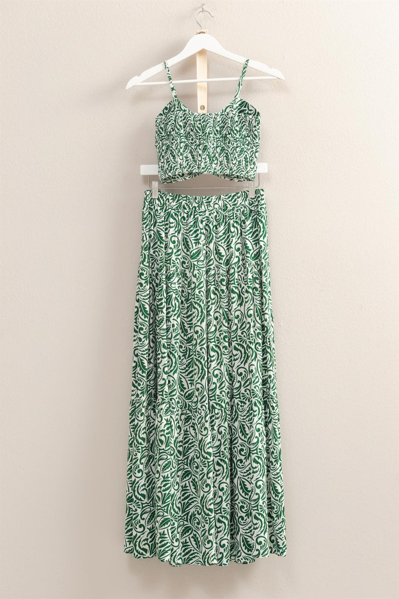 Paisley Cami Top & Tiered Skirt Set