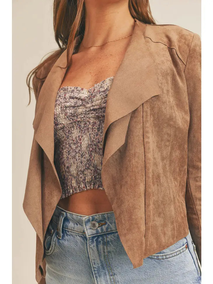 Siah Suede Open Jacket