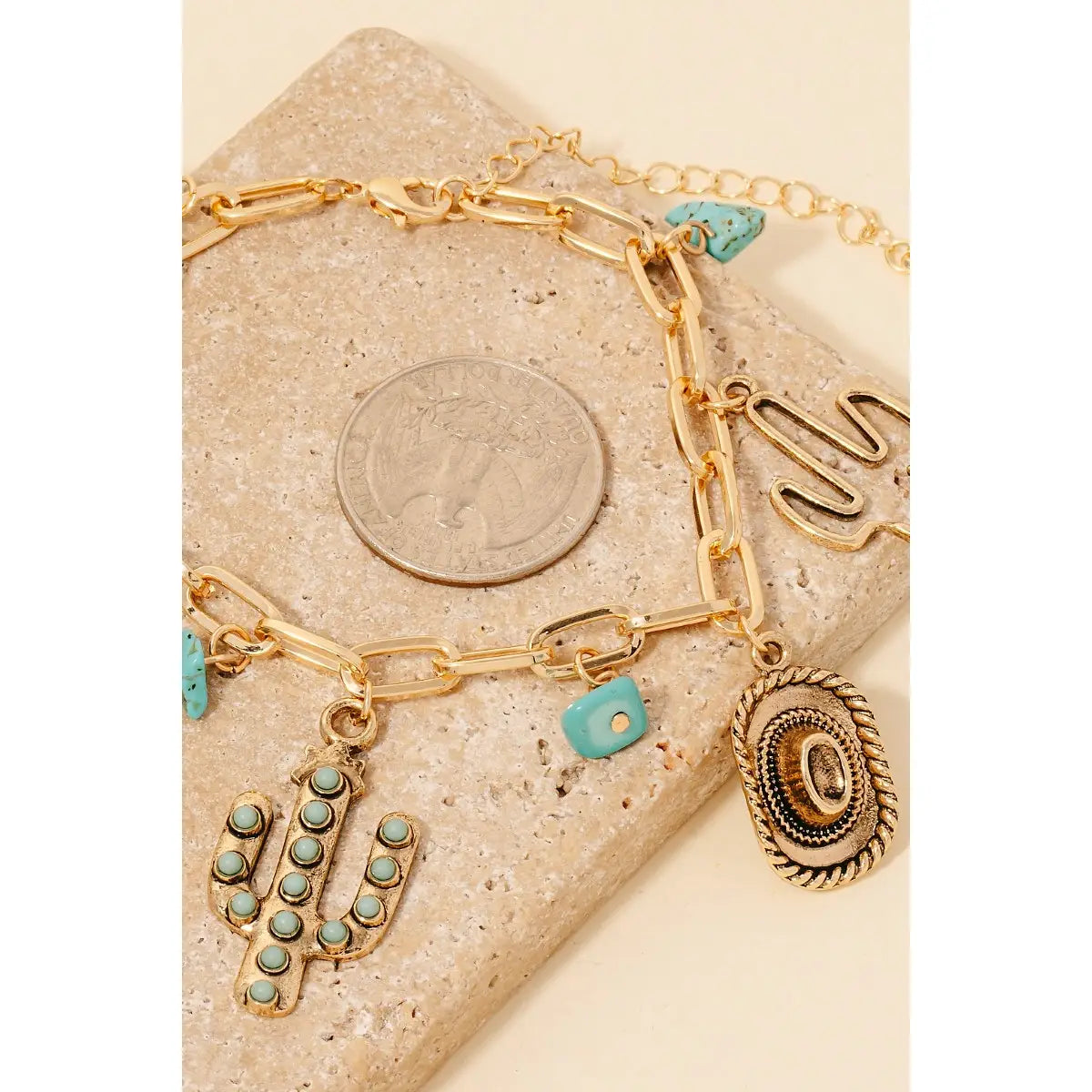 Western Gold Charm Bracelet