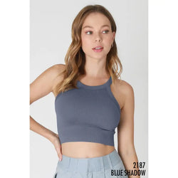 High Neck Crop Tank Top