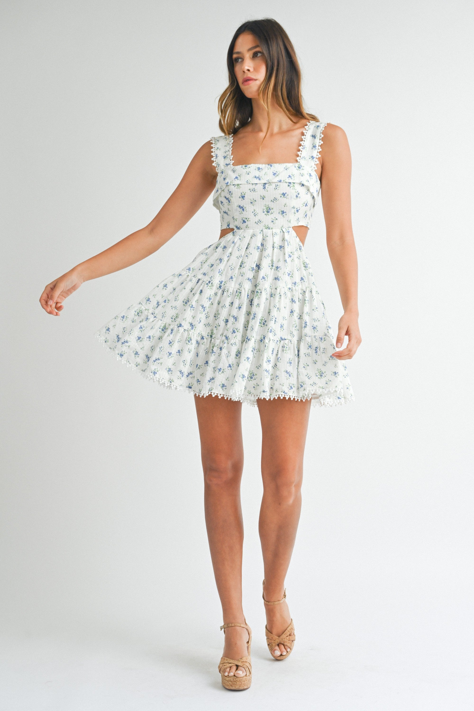 Marjorie Tiered Cut-Out Mini Dress