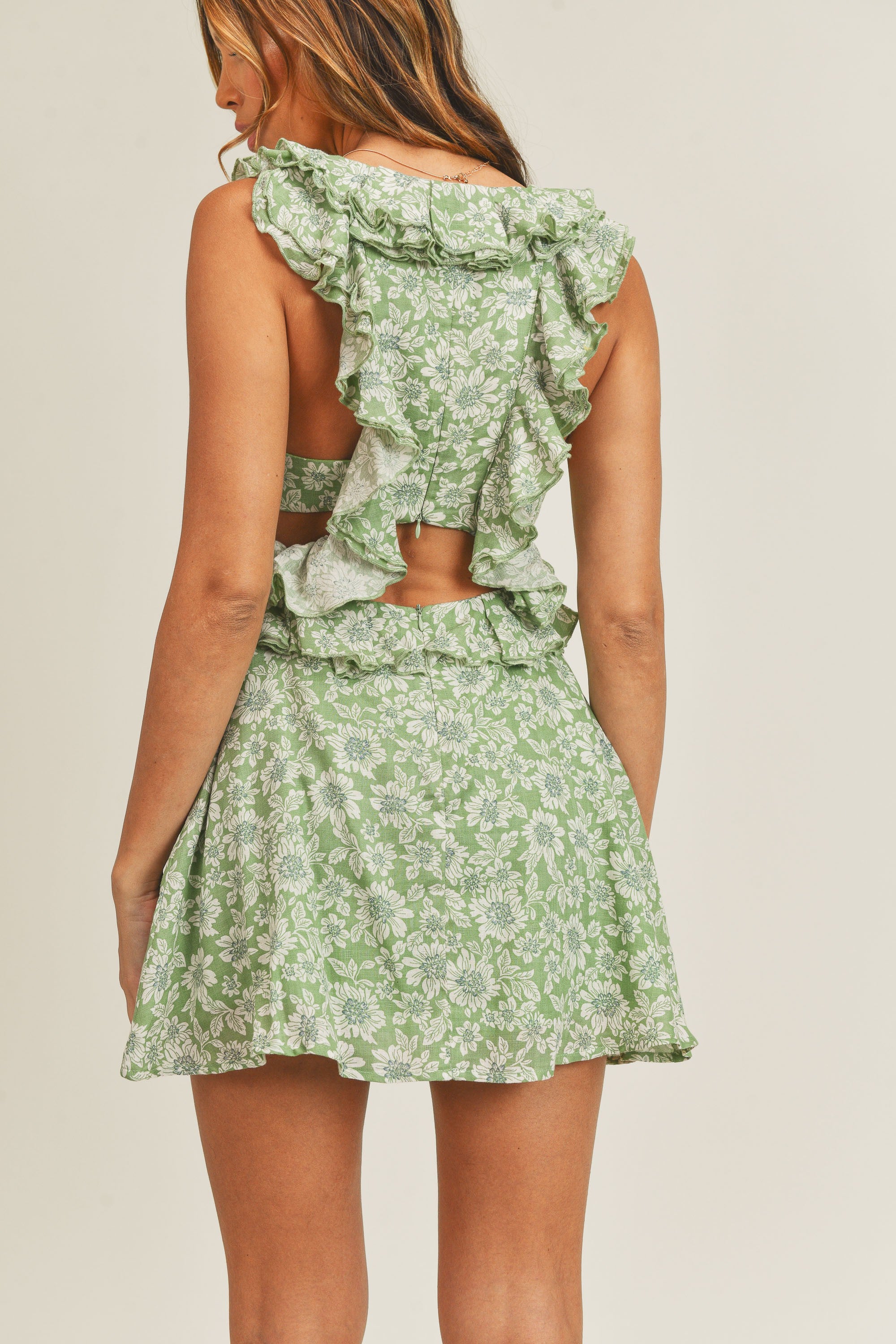 Katryna Linen Cutout Mini Dress