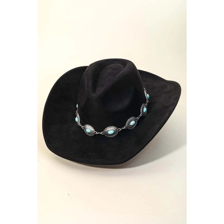 Liz Turquoise Oval Stone Cowboy Hat