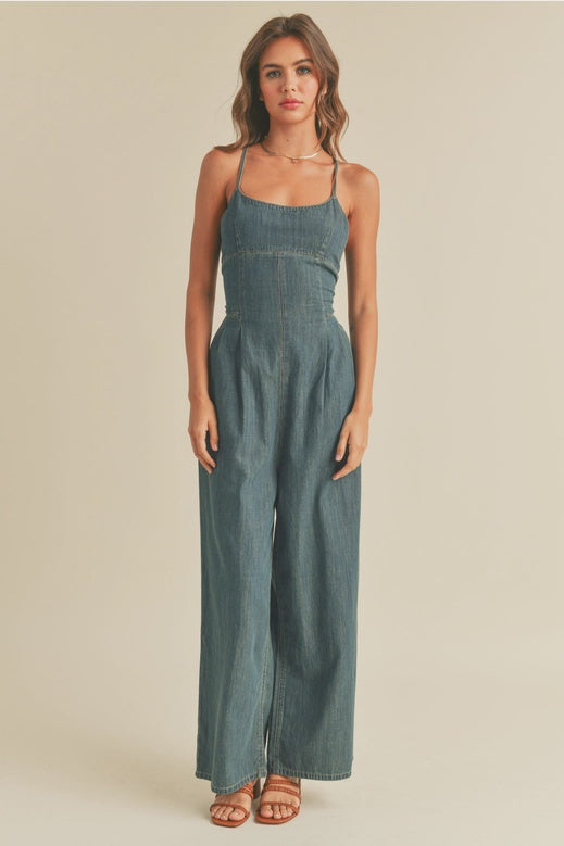 Veronica Washed Denim Jumpsuit