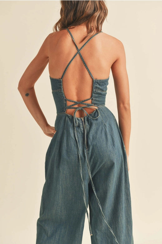 Veronica Washed Denim Jumpsuit